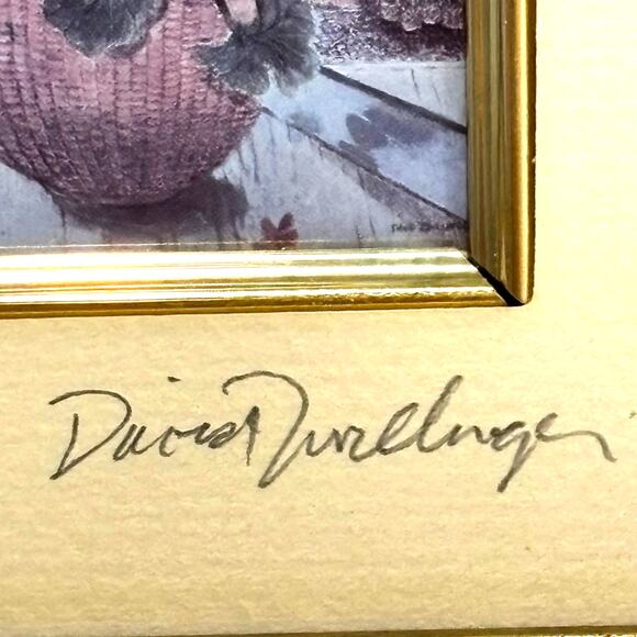 David Zwillinger art work "Geraniums" signed matted & framed print 3" x 4" - Picture 4 of 8